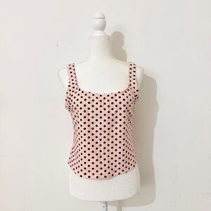 vintage pink and black polka dot tank top